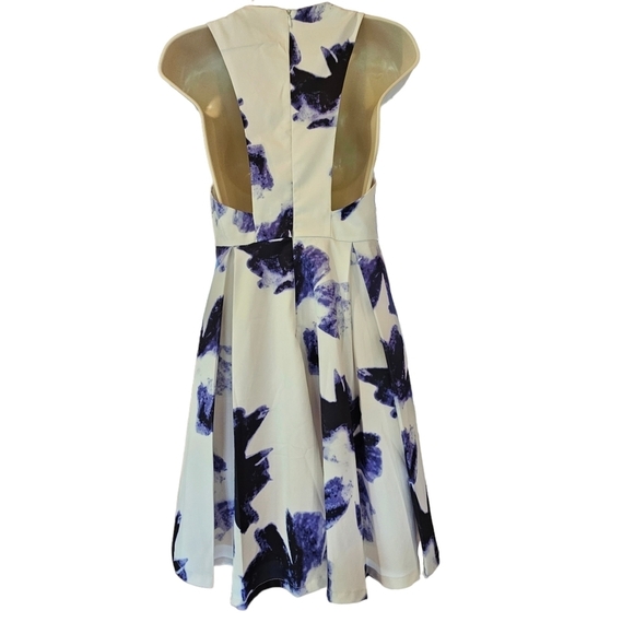 LULU'S "Seeing Chic" Women's Blue & Ivory Skater Halter Mini Dress Size S - Picture 5 of 12